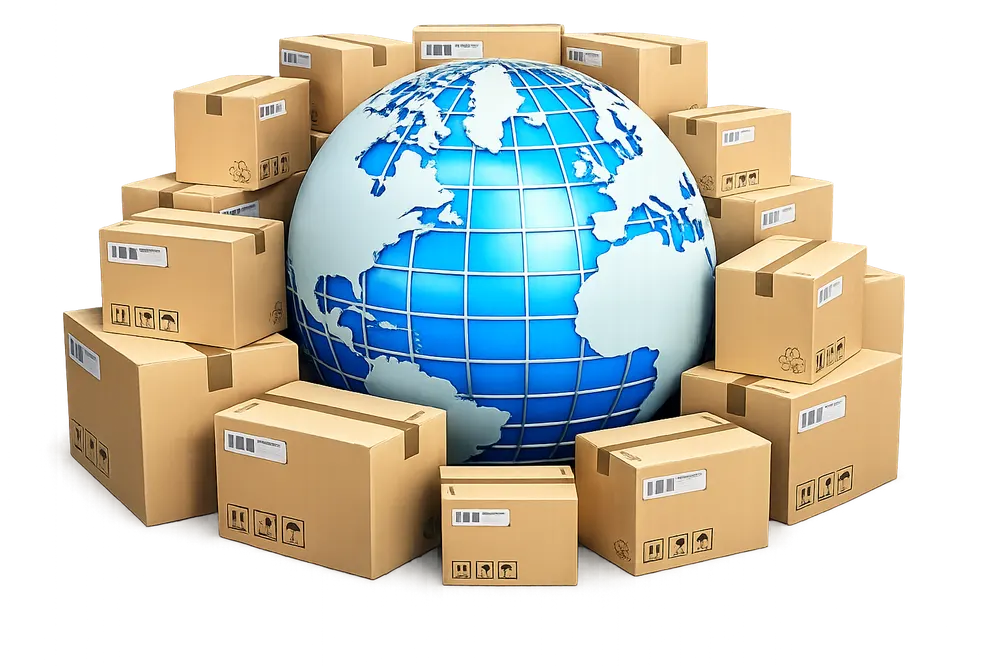 Worldwide courier and parcel delivery